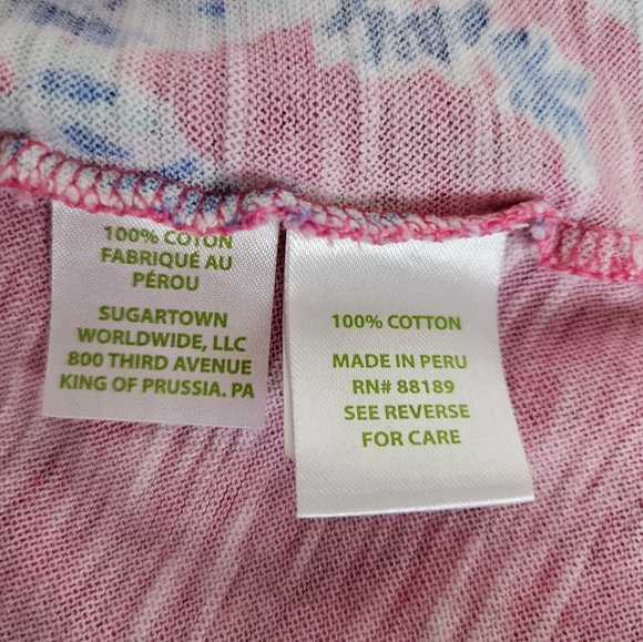 Lilly Pulitzer Vibrant Pink 3/4 Sleeve Cotton Tee - Picture 6 of 6